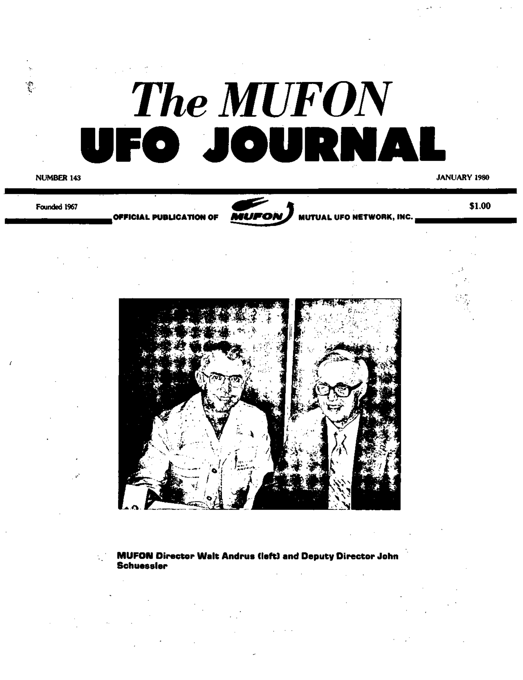 Complete text and images from the MUFON UFO Journal - 1980 1. January issue of the MUFON UFO Journal.